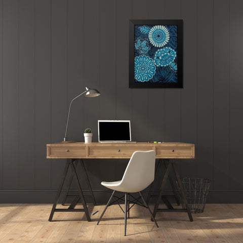 Indigo Constellation II Black Modern Wood Framed Art Print by Zarris, Chariklia