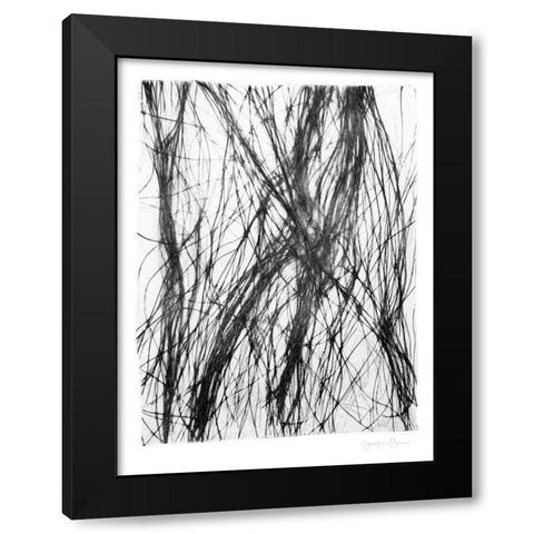 Free Flow II Black Modern Wood Framed Art Print with Double Matting by Goldberger, Jennifer