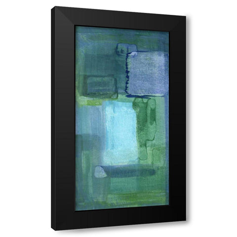 Blue Patch II Black Modern Wood Framed Art Print with Double Matting by McMullen, Charles