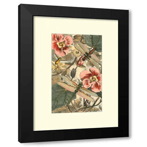 Dancing Dragonfly II Black Modern Wood Framed Art Print by Unknown