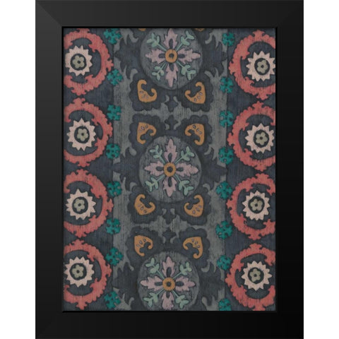 Sarkara Suzani II Black Modern Wood Framed Art Print by Zarris, Chariklia