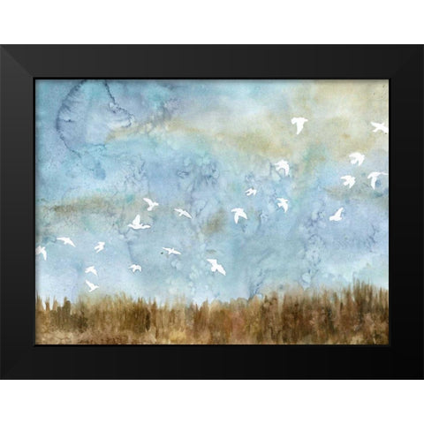 Birds in Flight I Black Modern Wood Framed Art Print by Meagher, Megan