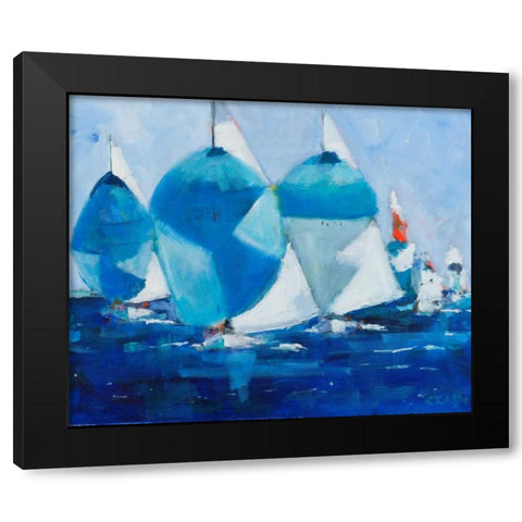 Running Black Modern Wood Framed Art Print by Crain, Curt
