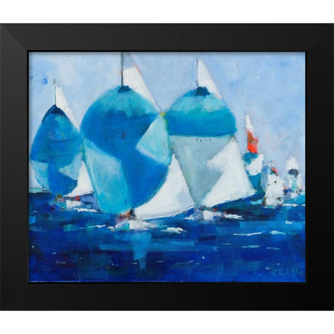 Running Black Modern Wood Framed Art Print by Crain, Curt