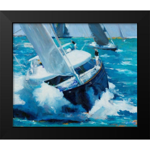 White Water Black Modern Wood Framed Art Print by Crain, Curt