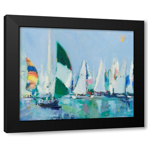Parking Lot Black Modern Wood Framed Art Print by Crain, Curt