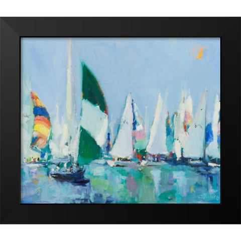 Parking Lot Black Modern Wood Framed Art Print by Crain, Curt