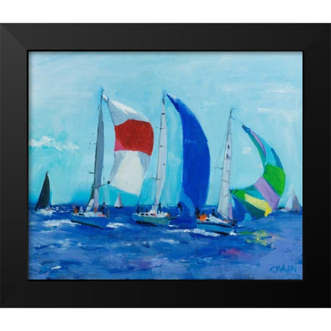 Chutes Black Modern Wood Framed Art Print by Crain, Curt