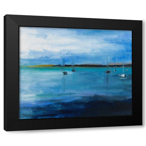 White Fish Bay Black Modern Wood Framed Art Print with Double Matting by Crain, Curt