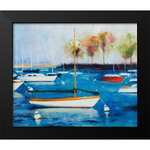 Mooring Basin Black Modern Wood Framed Art Print by Crain, Curt