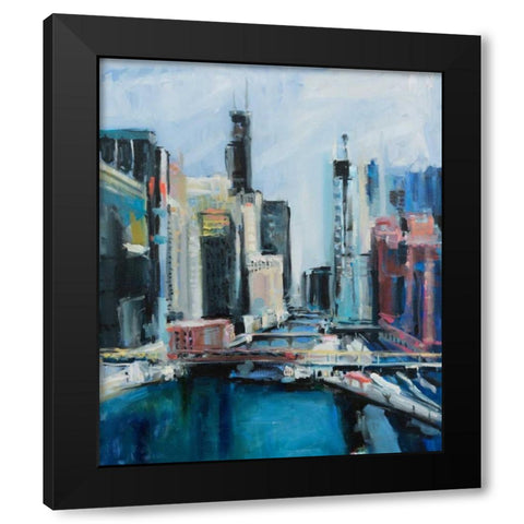 River View Black Modern Wood Framed Art Print with Double Matting by Crain, Curt