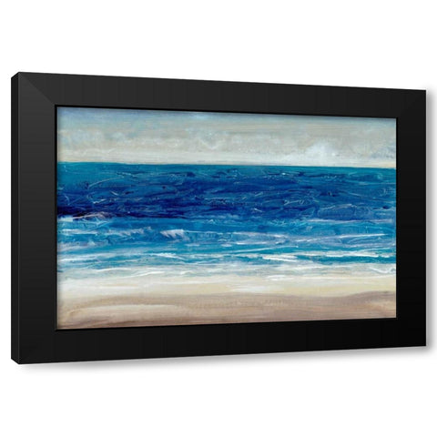 Crashing Blue I Black Modern Wood Framed Art Print by OToole, Tim