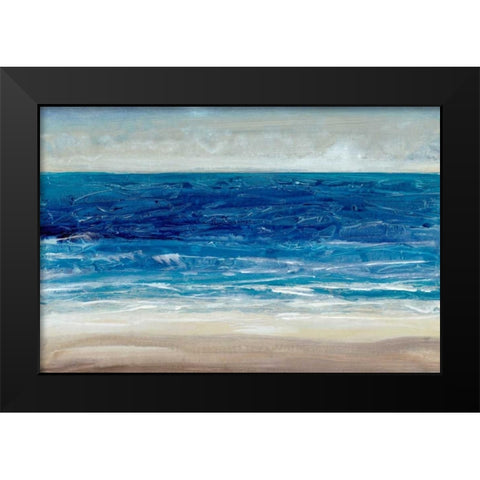 Crashing Blue I Black Modern Wood Framed Art Print by OToole, Tim