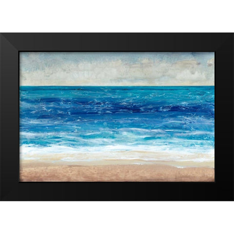 Crashing Blue II Black Modern Wood Framed Art Print by OToole, Tim