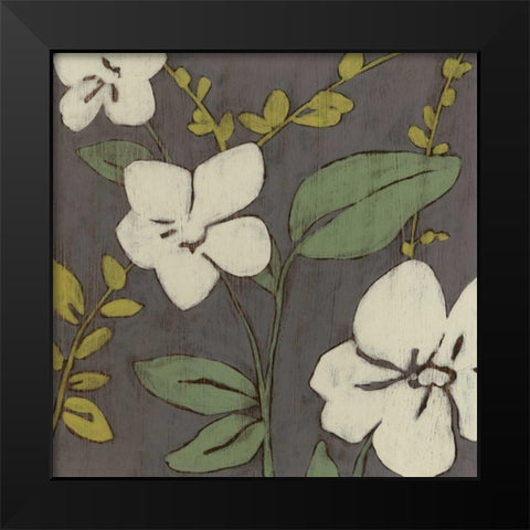 Cream Florals I Black Modern Wood Framed Art Print by Goldberger, Jennifer