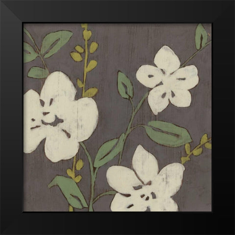 Cream Florals II Black Modern Wood Framed Art Print by Goldberger, Jennifer