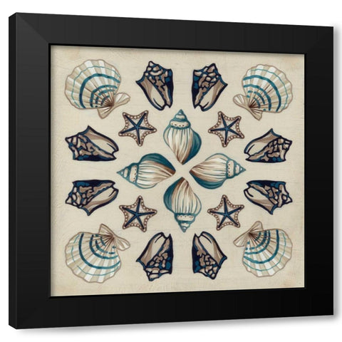 Coastal Kaleidoscope I Black Modern Wood Framed Art Print by Vess, June Erica