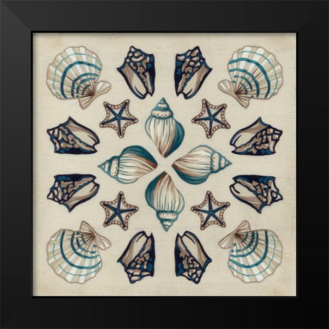 Coastal Kaleidoscope I Black Modern Wood Framed Art Print by Vess, June Erica
