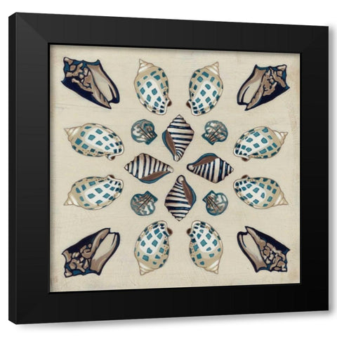 Coastal Kaleidoscope II Black Modern Wood Framed Art Print by Vess, June Erica