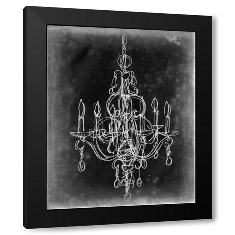 Chalkboard Chandelier Sketch IV Black Modern Wood Framed Art Print by Harper, Ethan