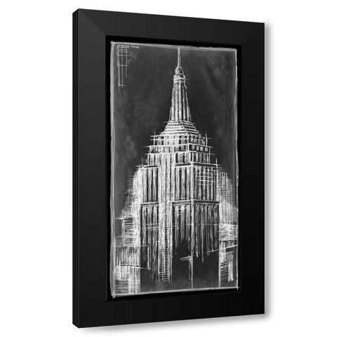 Empire State Blueprint Black Modern Wood Framed Art Print with Double Matting by Harper, Ethan