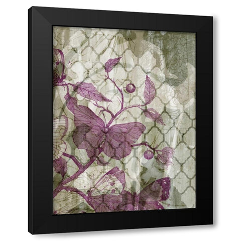 Arabesque Butterflies III Black Modern Wood Framed Art Print with Double Matting by Goldberger, Jennifer