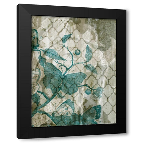 Arabesque Butterflies V Black Modern Wood Framed Art Print with Double Matting by Goldberger, Jennifer