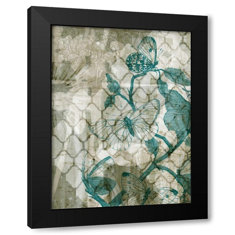 Arabesque Butterflies VI Black Modern Wood Framed Art Print by Goldberger, Jennifer