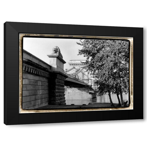 Crossing the Danube River Black Modern Wood Framed Art Print by DeNardo, Laura