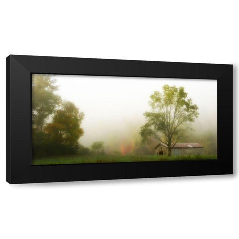 Fog at the Farm Black Modern Wood Framed Art Print with Double Matting by Head, Danny