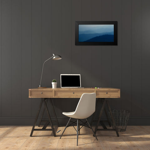 Blue Layers Black Modern Wood Framed Art Print by Head, Danny