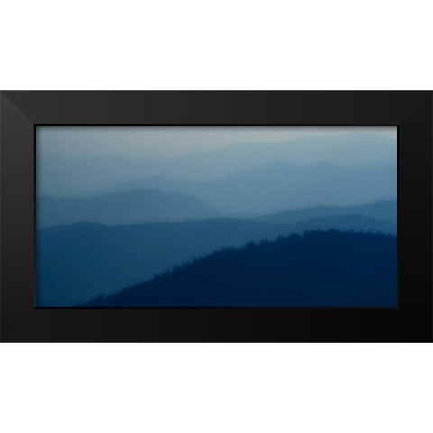Blue Layers Black Modern Wood Framed Art Print by Head, Danny