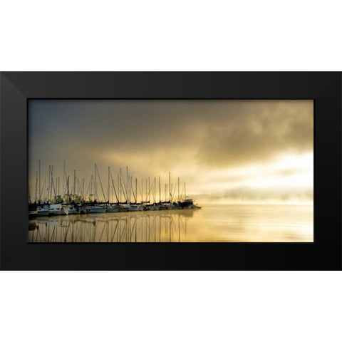 Marina Morning II Black Modern Wood Framed Art Print by Head, Danny