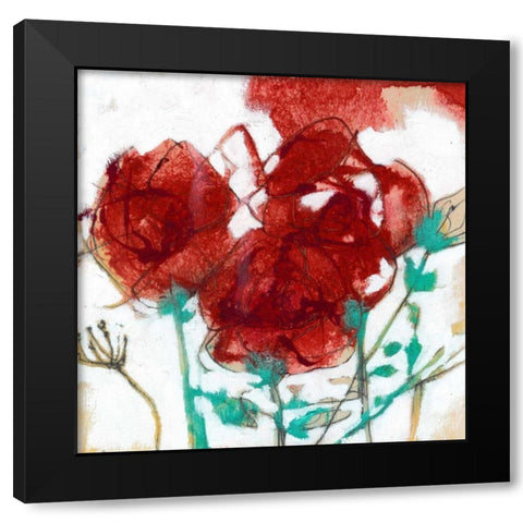 Flower Expression I Black Modern Wood Framed Art Print with Double Matting by Goldberger, Jennifer