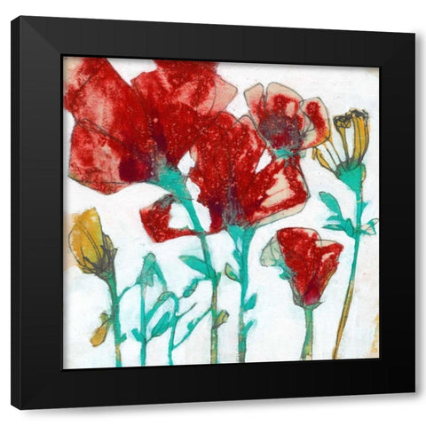Flower Expression II Black Modern Wood Framed Art Print by Goldberger, Jennifer