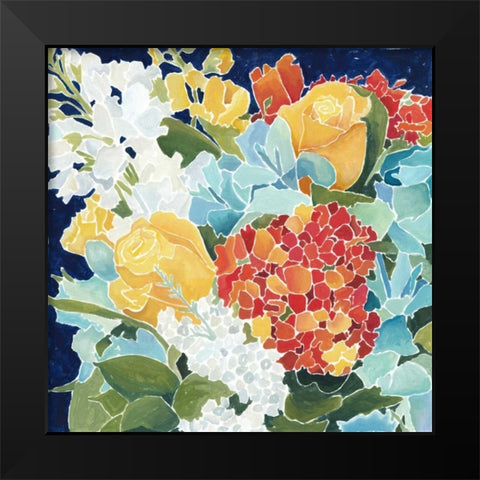 Midnight Florals II Black Modern Wood Framed Art Print by Meagher, Megan