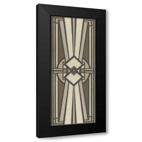 Neutral Deco Panel I Black Modern Wood Framed Art Print with Double Matting by Vess, June Erica