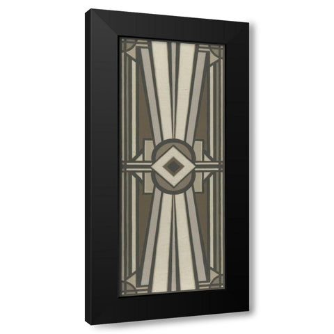 Neutral Deco Panel II Black Modern Wood Framed Art Print with Double Matting by Vess, June Erica