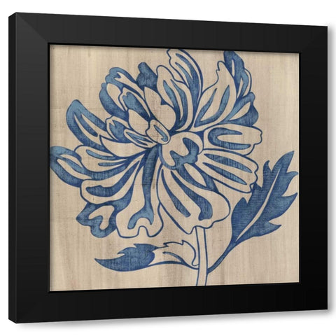 Indigo Mum Black Modern Wood Framed Art Print by Zarris, Chariklia