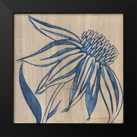 Indigo Coneflower Black Modern Wood Framed Art Print by Zarris, Chariklia