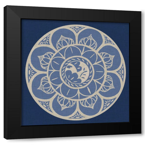 Indigo Earthenware I Black Modern Wood Framed Art Print with Double Matting by Zarris, Chariklia