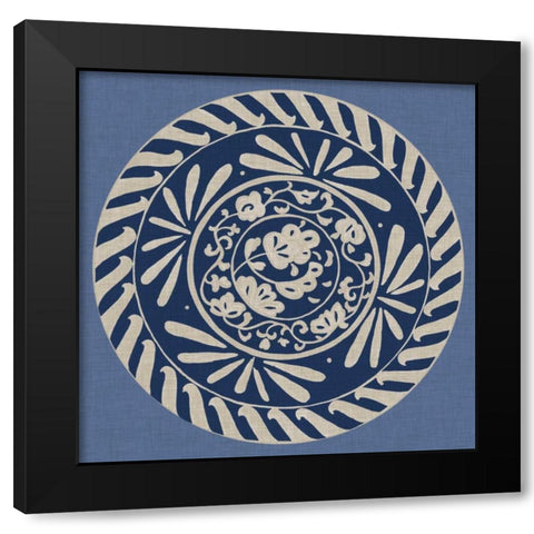 UA CH Indigo Earthenware II Black Modern Wood Framed Art Print by Zarris, Chariklia