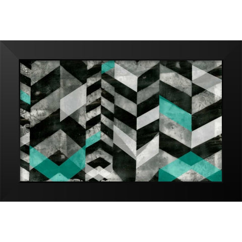 Chevron Exclusion I Black Modern Wood Framed Art Print by Goldberger, Jennifer