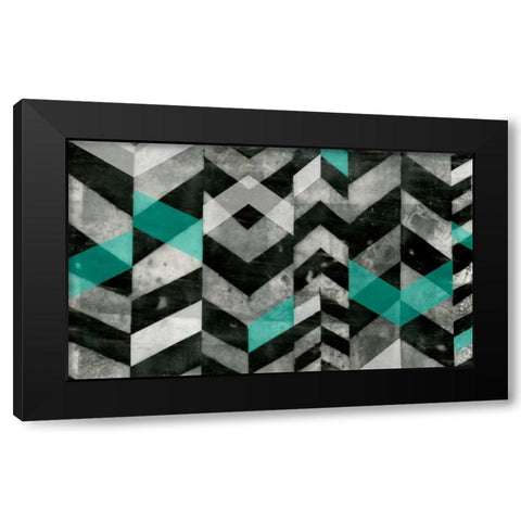 Chevron Exclusion II Black Modern Wood Framed Art Print by Goldberger, Jennifer