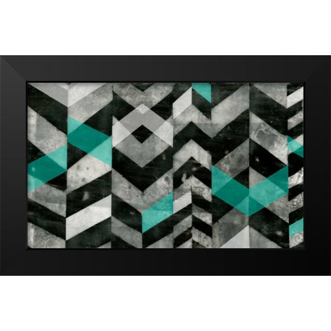 Chevron Exclusion II Black Modern Wood Framed Art Print by Goldberger, Jennifer