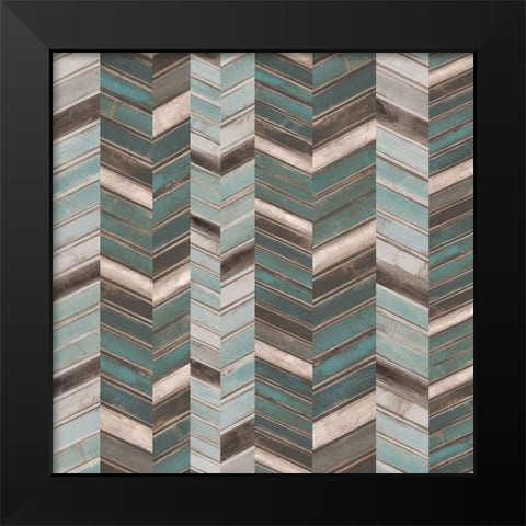 Stacked Chevron I Black Modern Wood Framed Art Print by Goldberger, Jennifer