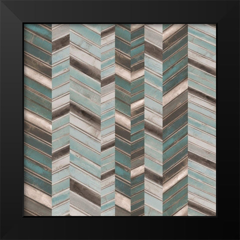 Stacked Chevron II Black Modern Wood Framed Art Print by Goldberger, Jennifer