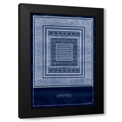 Indigo Tile III Black Modern Wood Framed Art Print by Vision Studio