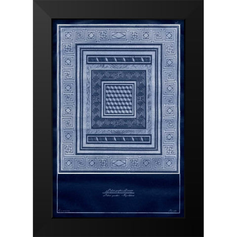 Indigo Tile III Black Modern Wood Framed Art Print by Vision Studio