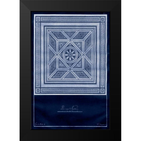 Indigo Tile V Black Modern Wood Framed Art Print by Vision Studio